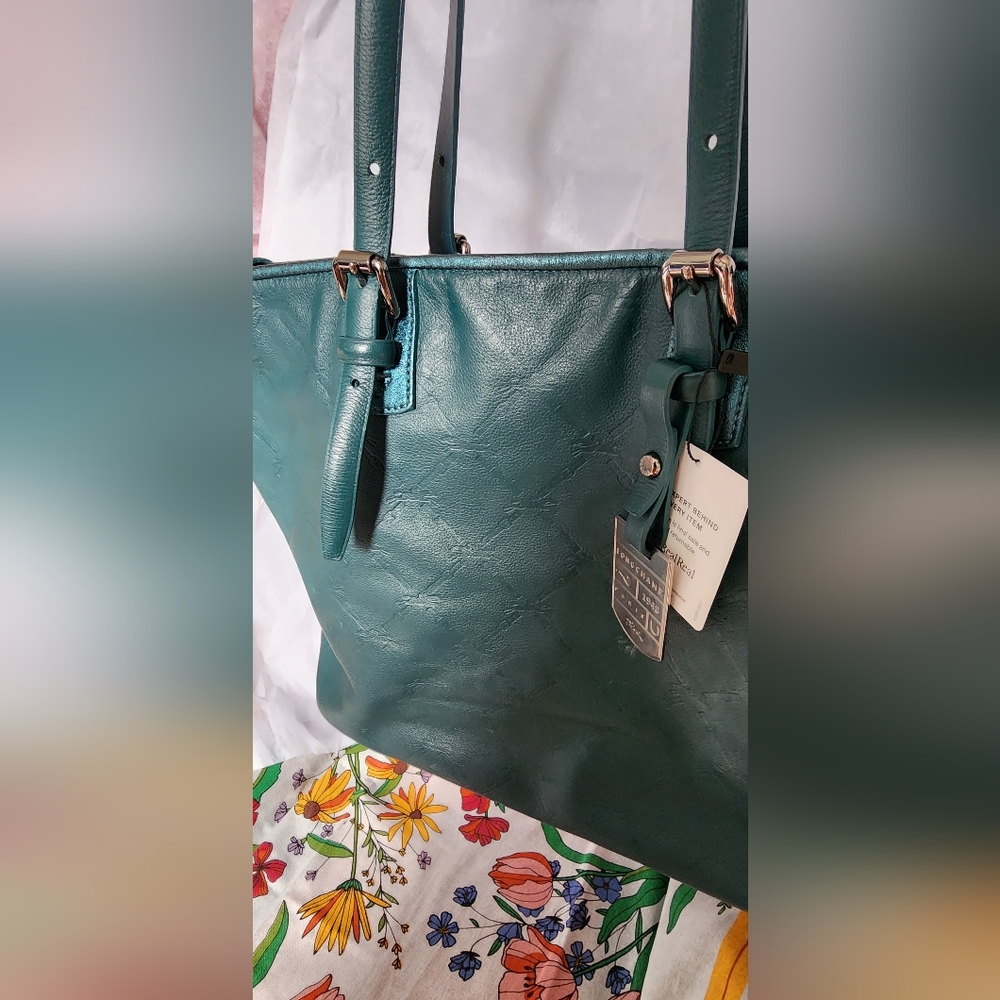 Longchamp LM Cuir Tote Teal